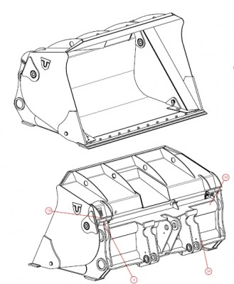 Kauss beramo materiālu ar augsto izgāšanu 2750mm, 4.5m3, Volvo sakabe