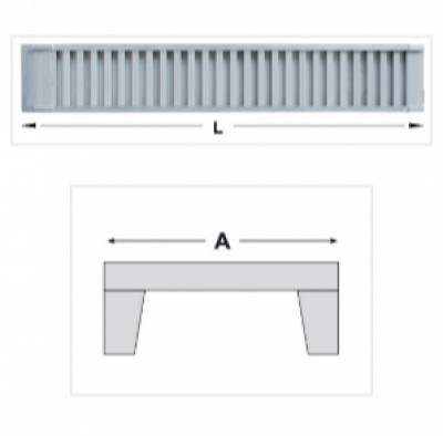 Alumīnija rampa 190x552x4500mm, bez bortiem