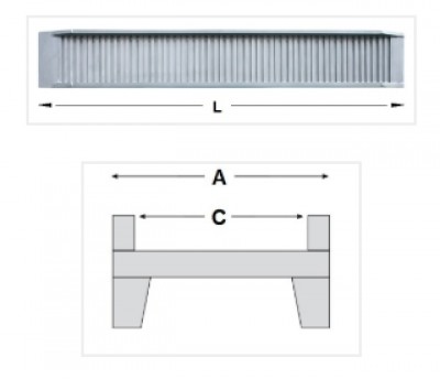 Alumīnija rampa 190x552x4000mm, ar bortiem