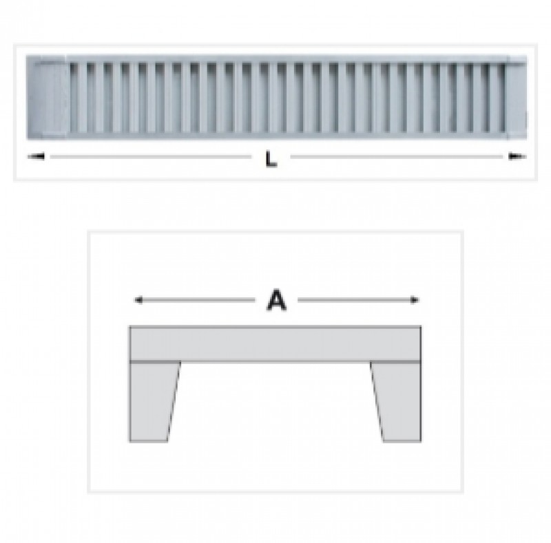 Alumīnija rampa 72x306x2500mm, bez bortiem