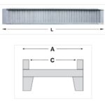 Alumīnija rampa 155x452x3000mm, ar bortiem, šaurā tipa